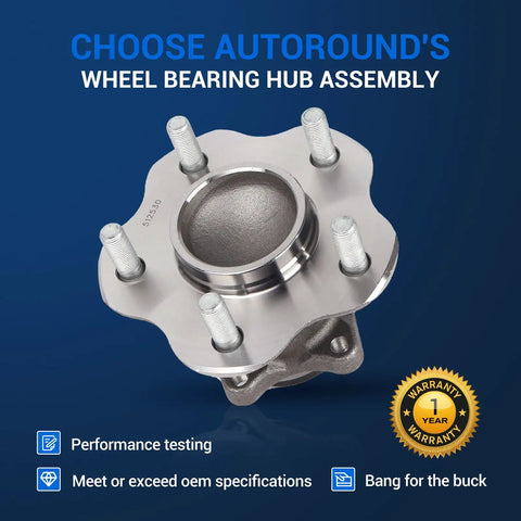 Rear Wheel Bearing Hub Assembly For Nissan Sentra 2013-2019 All Models 5-Lug With ABS Direct Fit Ride Ready Replacement