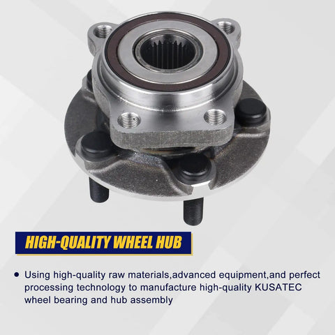 Close-up of Two Pack Front Wheel Bearing And Hub Assembly For Subaru Legacy And Outback 2005 To 2014 With ABS Easy Install Durable Replacement 513220 Front Position 4 Bolt Holes Fits 5 Lug Rims.