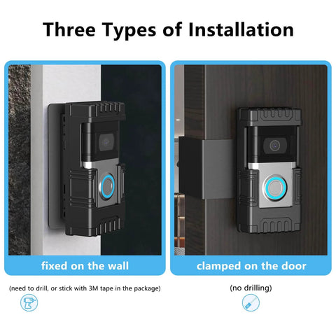 Two installation methods of Anti Theft Doorbell Mount With Adjustable Angle Left Or Right 45 Degrees Sturdy Bracket Holder