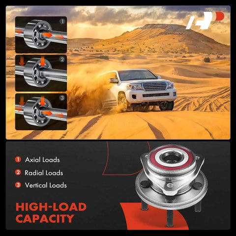 2 Front Wheel Bearing And Hub Assembly 5 Lug Fit For Jeep Wrangler TJ 2000 To 2006 And Cherokee 1999 To 2001 High Load Capacity