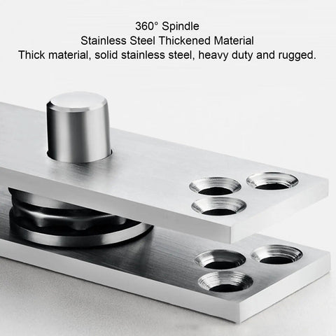 Hidden Door Pivot Hinge Concealed 360 Rotation Heavy Duty Up To 220lbs With 10 Steel Balls For Bookcase And Wooden Doors Stainless Steel Eujgoov Designed For Smooth Quiet Operation In Residential And Commercial Settings shown in stainless steel close-up view
