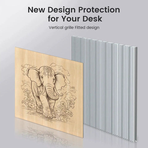 Honeycomb Laser Bed Modular Kit 400x400mm For Laser Engravers And Cutters Aluminum panel with engraved elephant design