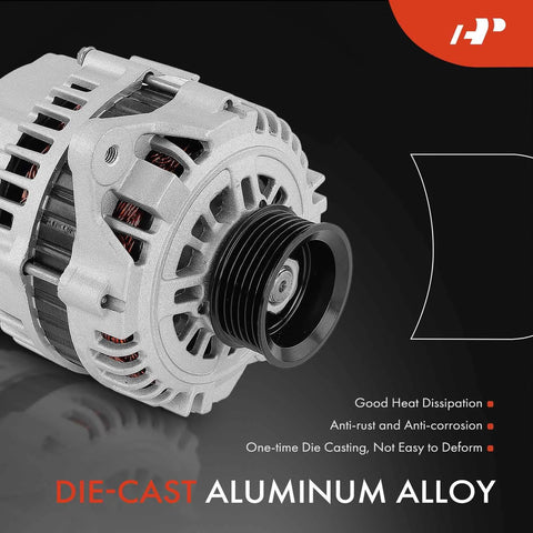 Replacement 12V 90A Alternator With 6 Groove Pulley And 2 Pin Plug For Honda Passport 1999-2002 And Isuzu Amigo 1998-2000 V6 3.2L