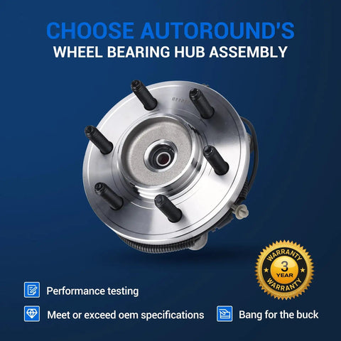 4WD Front Wheel Hub And Bearing Assembly 515119 For Ford F 150 2009 2010 6 Lug With ABS Front Axle Hub Replacement Durable Easy To Install For Four Wheel Drive Pickup