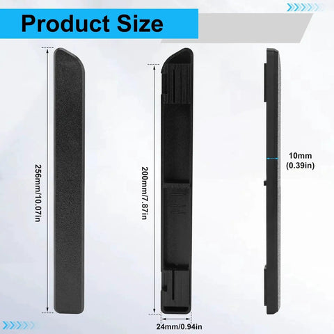 Dash Panel Trim Bezel Inserts 2pc For Ford F150 F250 F350 Bronco 1992 To 1997 shown with dimensions