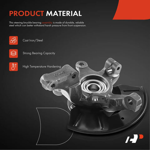 Close-up of Two Front Left And Right Steering Knuckle And Wheel Bearing Hub Assembly For Ford Escape And Mazda Tribute 2001 To 2004 SUV