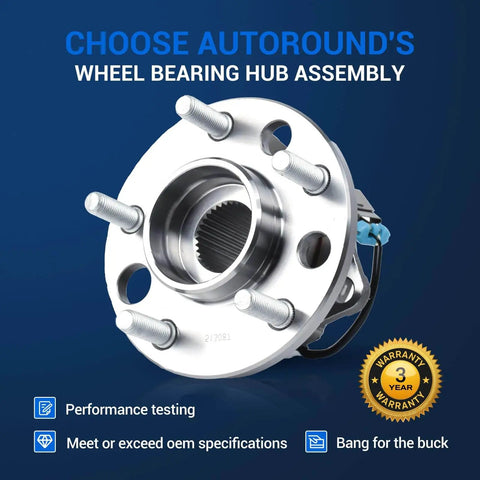 Front Wheel Hub Bearing Assembly 513087 5-Lug w/ ABS for Buick, Cadillac, Chevy, Oldsmobile, Pontiac