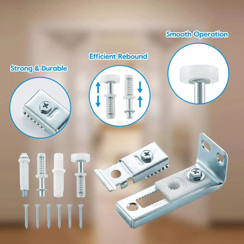 Bifold Door Hardware Repair Kit, 2 Pack For Bi Fold Sliding Closet Doors Replacement Parts with brackets and pivots