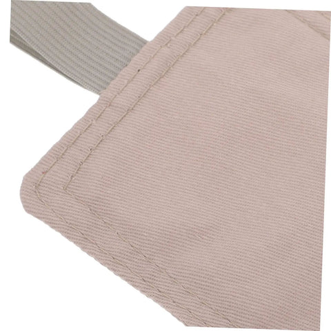 Close-up of soft door silencers and closers with elastic straps cushion every slam, protect little fingers, fabric detail visible.