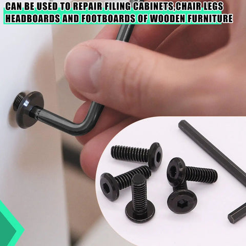 Heavy Duty Wood Furniture Threaded Inserts Set 30 Pieces 1/4-20 X 15mm with 1/4-20 X 20mm Screw In Nuts and Hex Wrench for repairs