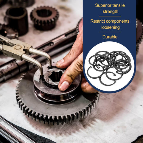 20 Pcs Internal Retaining Rings Set For Automotive Grooved Shafts, 40mm Inner Diameter And 43.5mm Outer Ring, 65Mn Steel.