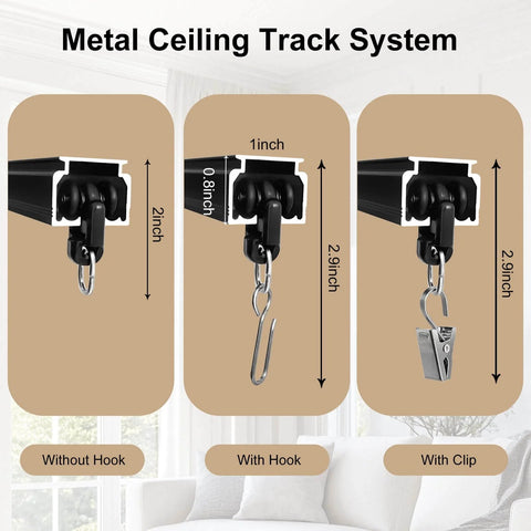 Heavy Duty Ceiling Curtain Track System For Room Divider And Wall Mounted Sliding Curtain Rail With Clips And Hooks