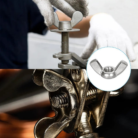 Butterfly Wing Nuts Set For Quick Hand Tightening With 10-24 Thread 304 Stainless Steel 25 Pieces Durable Silver Fasteners in use