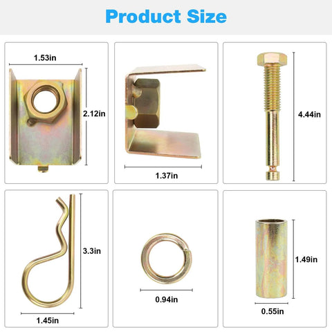 Dimensions of No Sway Anti Rattle Hitch Pin Shim For 2 Inch Trailer Receivers Fits Five Eighth Inch Pin Hole Keeps Ball Mount Tight