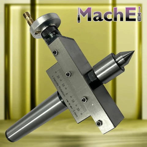Pro Grade Advanced Taper Turning Attachment With Revolving Live Center For Lathe Machines Morse Taper 3MT Metric Precision Tooling