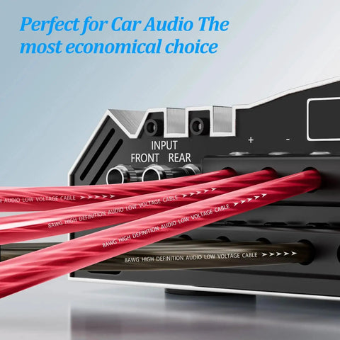8 Gauge Power Ground Wire Kit for Car Audio and Auto Electrical Installations connected to audio input