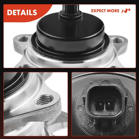 Close-up of 2 Pack Rear Wheel Bearing And Hub Assembly With ABS Fits Toyota Corolla 2019 2023 Prius 2016 2022 Prius Prime 2017 2022 And Lexus Ct200h 2011 2017 5 Lug