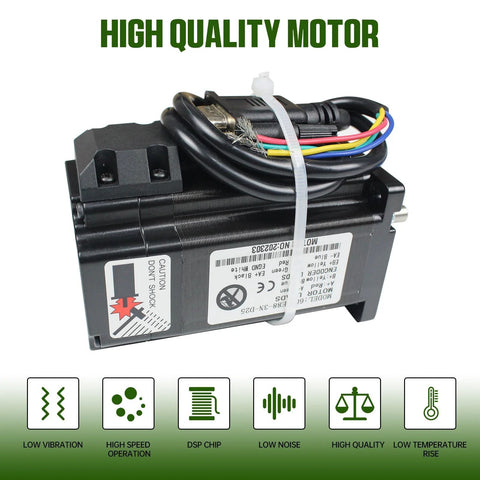 RATTMMOTOR NEMA 24 closed-loop servo motor with color-coded wire harness, 60x60x88mm