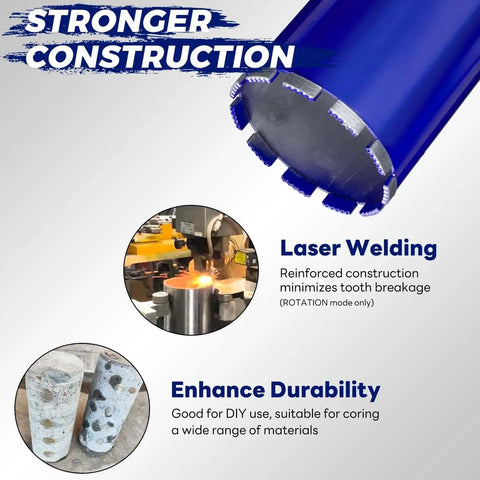 Image of a 3 Inch Concrete Core Drill Bit with SDS Max Adapter Kit showing welded teeth and reinforced construction details.