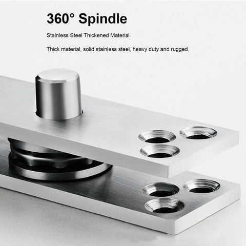 Built Tough Heavy Duty 360 Degree Stainless Steel Hidden Door Pivot Hinge with spindle for cabinets and bookshelves