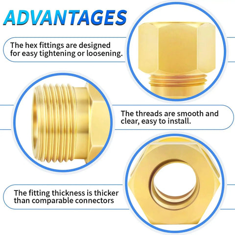 Brass Compression Tube Fitting One Quarter Inch OD to One Quarter Inch OD Union Connector 10 Pack advantages detailed view