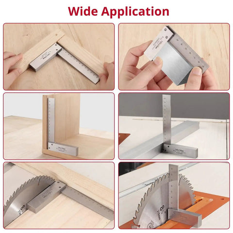 Pro Grade Machinist Square Set 2 3 4 6 Inch Right Angle Squares for precision layout and measurement in woodworking and metalworking by XUNTOP.