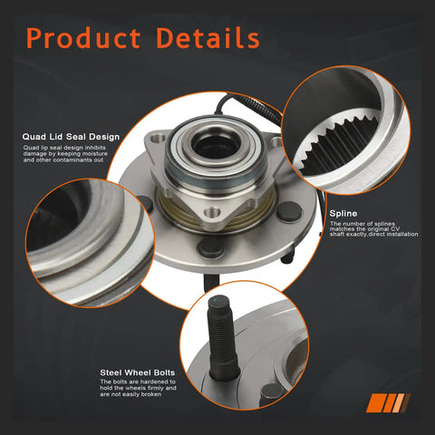 Front Left Or Right Wheel Hub And Bearing Assembly 515126 for Dodge Ram 1500 2009 2010 2011 with ABS Sensor 5 Lug Fits Models From December 2008 To 2011 Direct Fit Beefed Up Replacement product details
