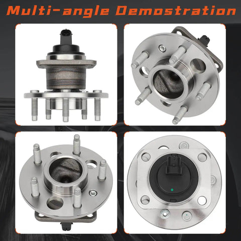 Multi-angle view of Rear Wheel Hub & Bearing Assembly Pair for Buick LeSabre/Lucerne/Park Avenue/Riviera, Cadillac, ABS compatible