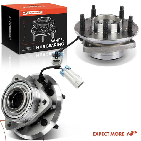 2 X Front Wheel Bearing And Hub Assembly With ABS Sensor 5-Lug Direct Fit Bolt-On for Chevy Captiva Sport and similar models