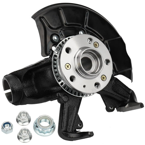 Front Left Wheel Hub Bearing And Steering Knuckle Assembly For VW Beetle Cabrio 2010 And Beetle 1998 To 2010 Golf 1999 To 2010 Jetta 1999 To 2005 Driver Side Replacement OEM Grade Heavy Duty Easy Install