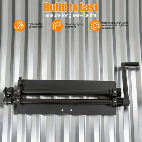 Pro Grade Sheet Metal Bead Roller for Beading and Flaring 18 Inch Throat Depth Heavy Duty Beading Tool on metal background