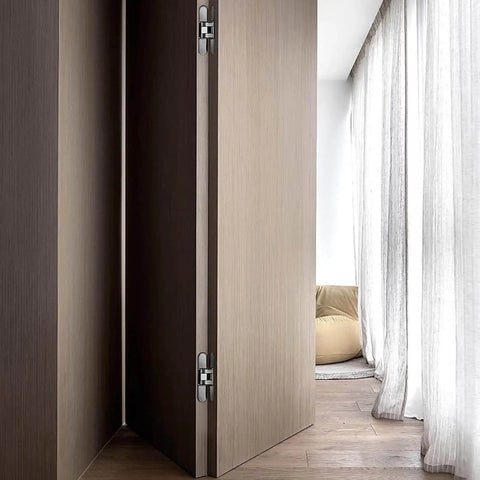 Hidden Door Hinges 6 Inch Heavy Duty 2 Pack Concealed 3D Adjustable Butt Hinges with 180 Degree Swing and 88 LB Capacity installed on door