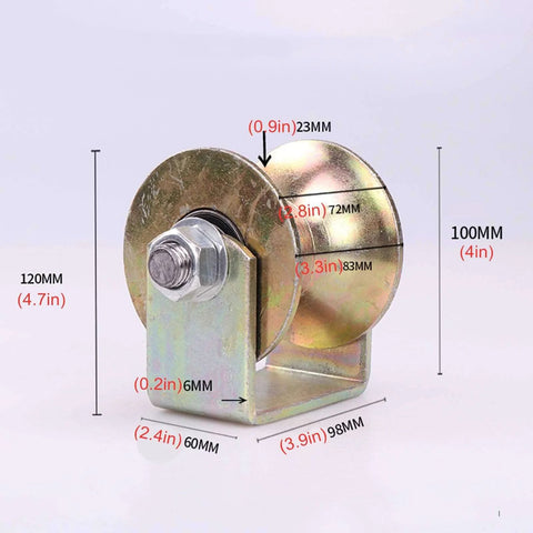 Rigid Track Caster For Sliding Gates And Doors, Beefy Heavy Duty Double Bearing Roller For Inverted Tracks, 100mm 4in