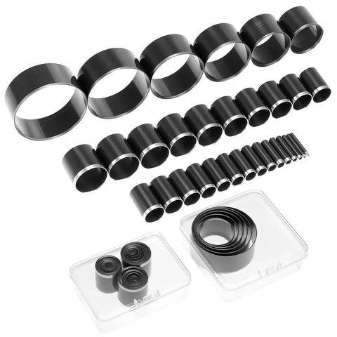 31 Piece Leather Circle Cutter Tool Set For Precision Round Holes With Cutting Dies 1 To 25 mm displayed with cases