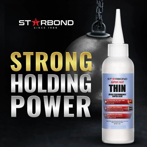 Premium Instant CA Glue For Woodturning And Inlay Projects, Super Fast Thin Formula With Extra Cap And Microtips, 4 oz Starbond bottle