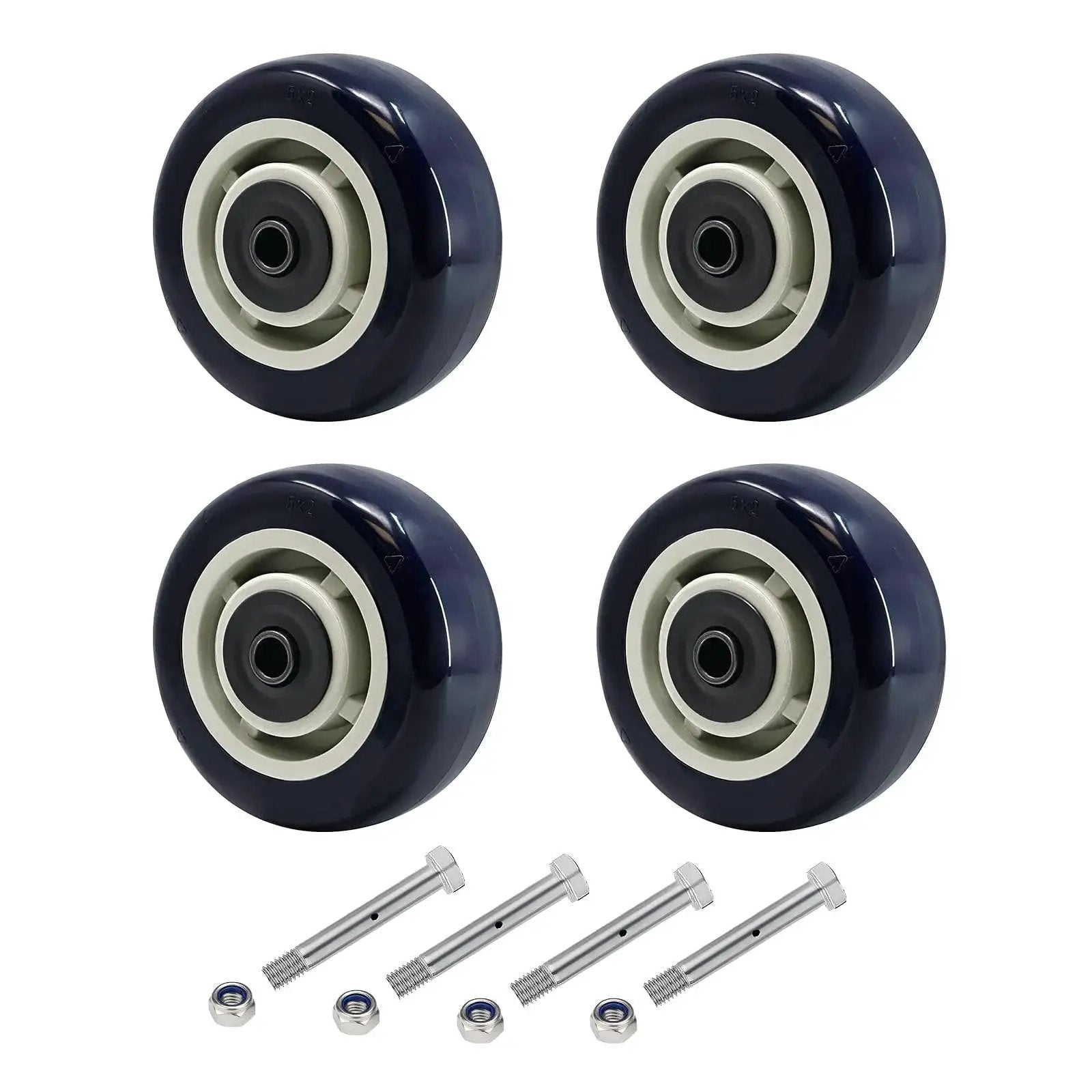 5 Inch Caster Wheels Set Of Four With Premium Polyuret...