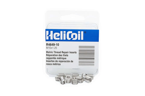 304 Stainless Steel Helical Insert M10x1.25 Thread Tough As Nails Pack Of 12 For Durable Thread Repair In Auto Machinery And Industrial Projects USA Made Model R464910 packaging and inserts