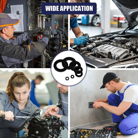 900 Piece Nylon Flat Washer Assortment Kit With Black Plastic Washers For Bolts And Screws M2 Through M12 Ideal For Home And Workshop Use On The Job Site shows diverse applications.