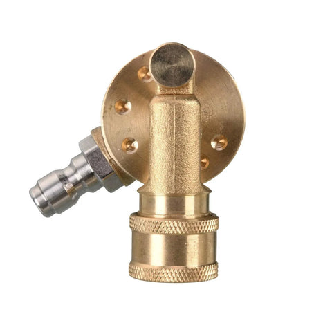 Pivoting Coupler For Pressure Washer Nozzles And Gutter Cleaning, 1/4 Inch Quick Disconnect, 240 Degree Swivel, 4500 PSI, Brass Body