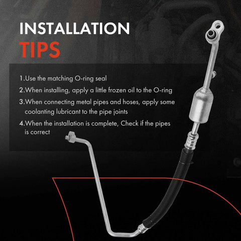 A-Premium A/C discharge line hose assembly with metal fittings and insulated hose