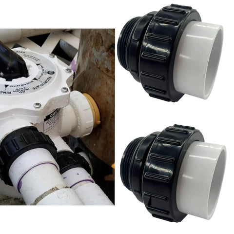 Two Pack Hi Temp 2 Inch MIP To 2 Inch PVC Union Replacement For Pentair Whisperflo And Intelliflo Pool Pumps