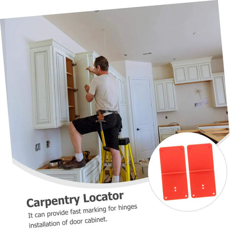 Carpentry Hinge Positioning Tool Set Pro Grade With Adjustable Hole Locator For Cabinet Doors Precise Angle Drilling 2 Pack