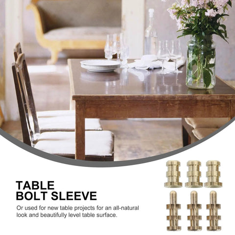 Table Leaf Dowel Pins And Connector Sleeve Set For Dining Tables with precision positioning alignment pins on display.