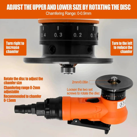 2 In 1 Mini Pneumatic Chamfering Tool For Right Angles And Round Corners, 30000 RPM Handheld Beveling Deburring Machine detailed side view
