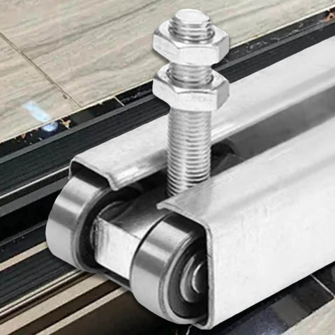 Beefy Heavy Duty Sliding Door Roller Replacement Kit With Steel Track Wheel Hanger And Barn Door Rail Trolley