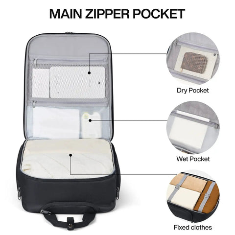Underseat Carry On Luggage With Wheels For Air Travel Your Everyday Travel Sidekick A Lightweight 27L Softside Rolling Bag open view