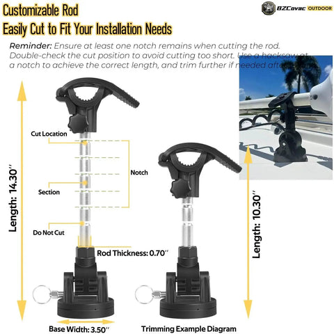 Beefed Up Electric Steer Trolling Motor Stabilizer Mount For Minn Kota Terrova Riptide Ulterra PowerDrive And More with adjustable rod