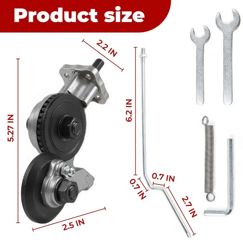 High-Speed Titanium Drill Nibbler For Sheet Metal Cutting with size specifications and accessories displayed