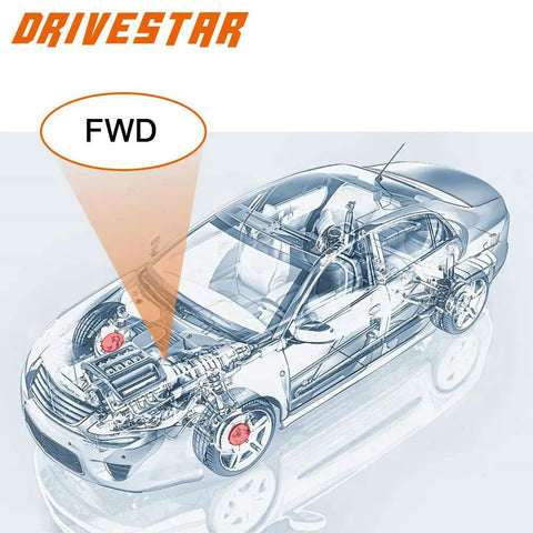 Diagram showing FWD layout for Rear Wheel Hub And Bearing Assembly For Mazda CX7 2007 2008 2009 2010 2011 2012 FWD With ABS 5 Lug Driver Or Passenger Side Replacement
