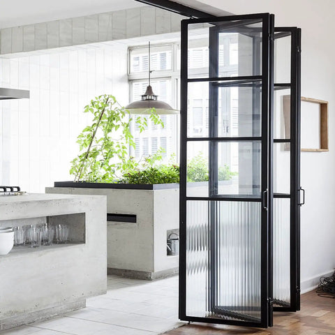 Modern interior with glass panel door using 360 Degree Stainless Steel Concealing Hinges 2 Pack Eccentric Shaft Pivot Hinges